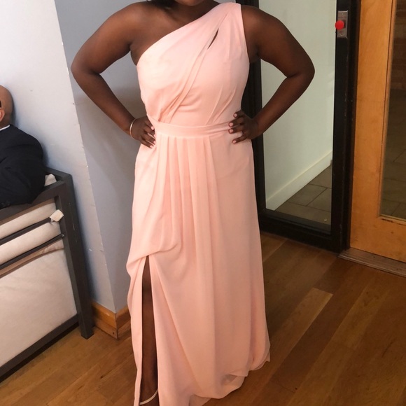 Pale Pink evening gown w/ high split - Picture 1 of 2
